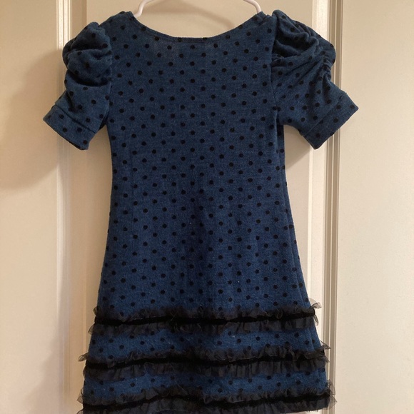 Iris & Ivy Girls Green Polka Dot Dress - size 6 - Picture 2 of 5